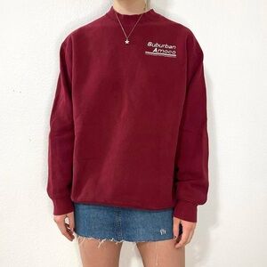 Mock neck burgundy vintage sweatshirt